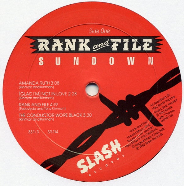 Rank And File - Sundown (VG) (Vinyl LP)