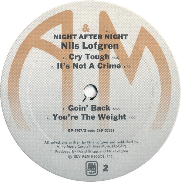 Lofgren, Nils - Night After Night (VG+) (Vinyl LP)