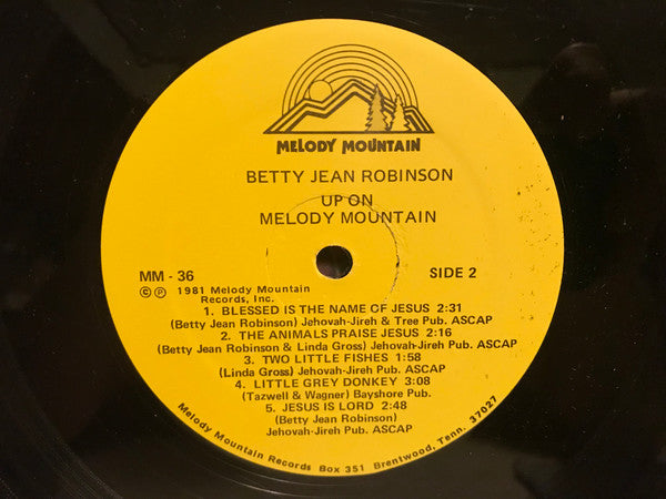 Robinson, Betty Jean - Up On Melody Mountain (Vinyl, VG+) (Vinyl LP)