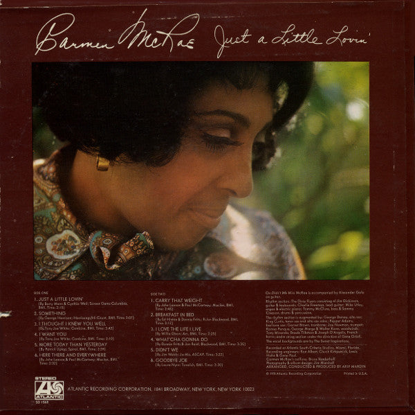 McRae, Carmen - Just A Little Lovin' (VG) (Vinyl LP)