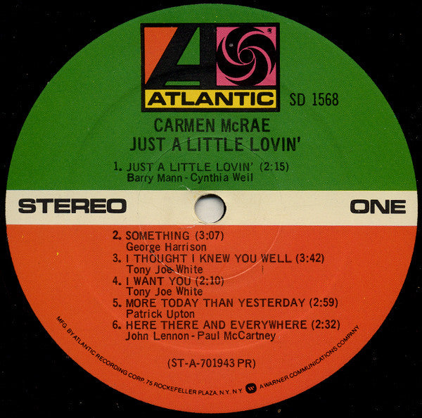 McRae, Carmen - Just A Little Lovin' (VG) (Vinyl LP)
