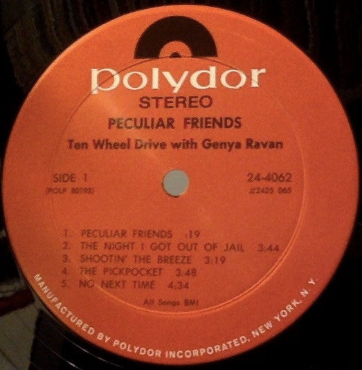 Ten Wheel Drive With Genya Ravan - Peculiar Friends (VG+) (Vinyl LP)