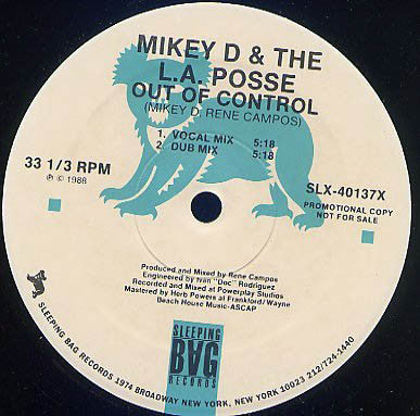 Mikey D & The L.A. Posse - Out Of Control (Vinyl, VG) (Vinyl LP)