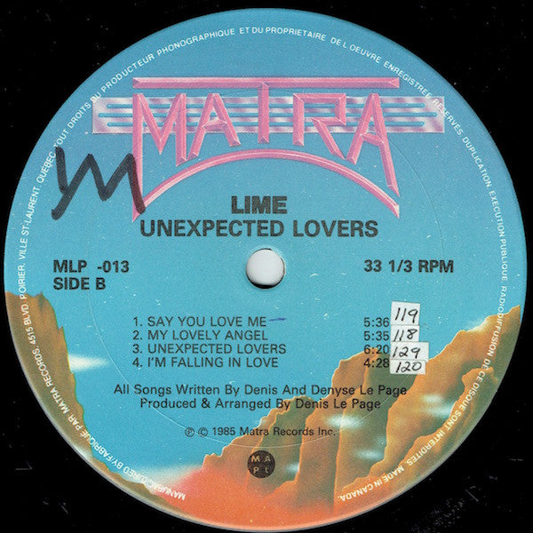 Lime  - Unexpected Lovers (NM or M-) (Vinyl LP)
