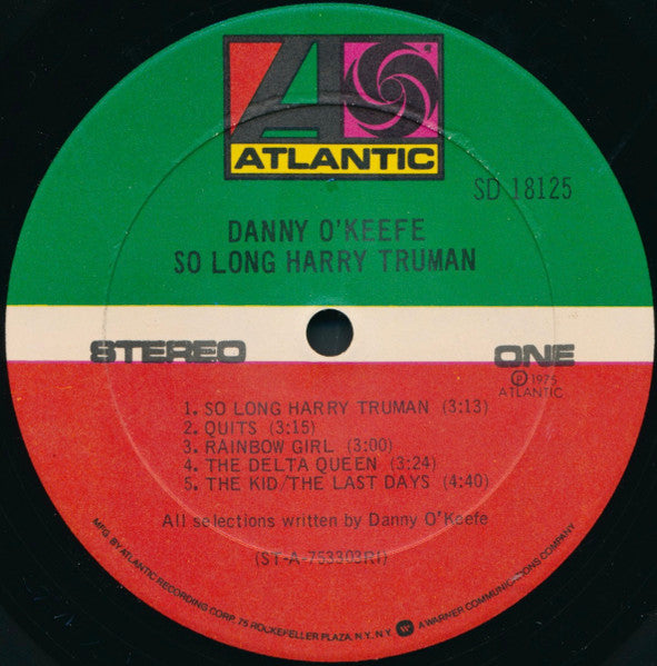 O'Keefe, Danny - So Long Harry Truman (VG) (Vinyl LP)