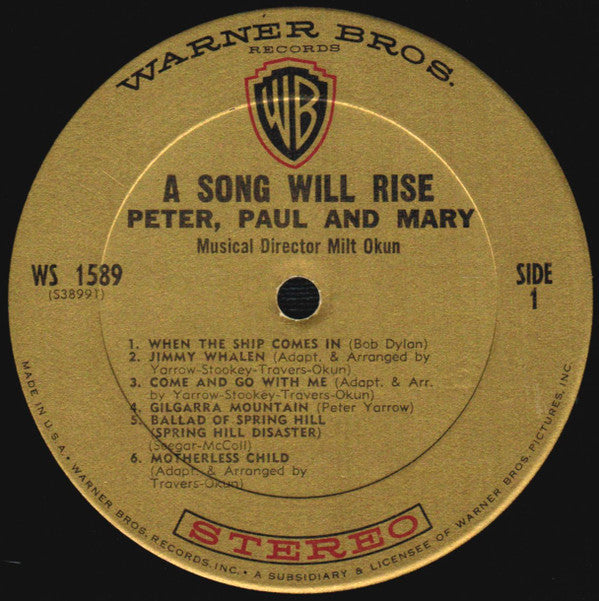 Peter, Paul And Mary - A Song Will Rise (Vinyl, VG) (Vinyl LP)