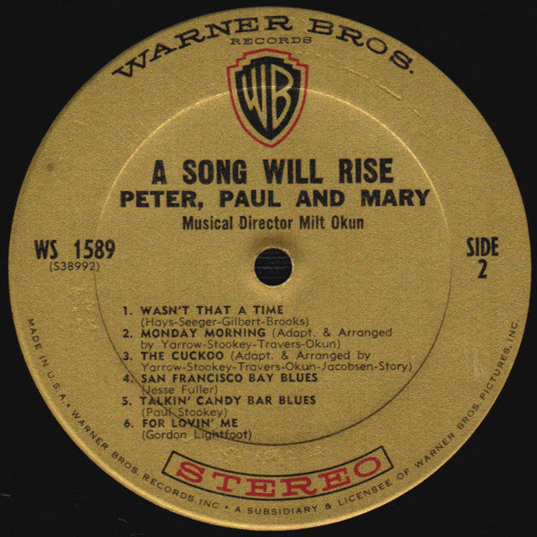 Peter, Paul And Mary - A Song Will Rise (Vinyl, VG) (Vinyl LP)