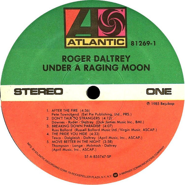 Daltrey, Roger - Under A Raging Moon (VG+) (Vinyl LP)