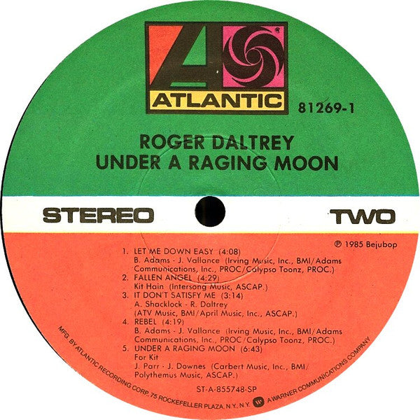 Daltrey, Roger - Under A Raging Moon (VG+) (Vinyl LP)