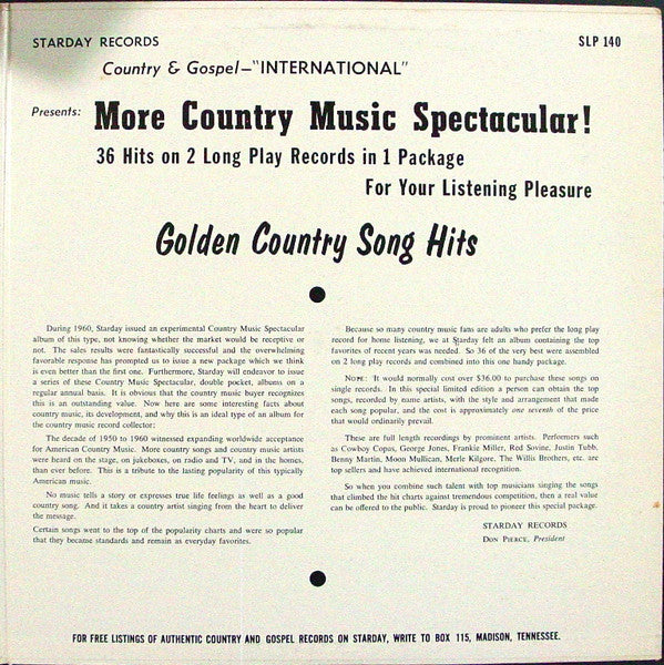 Various - More Country Music Spectacular (G+) (Vinyl LP)