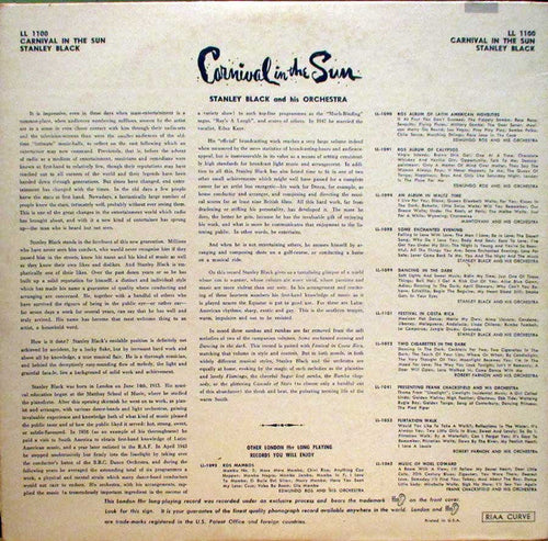 Black, Stanley And His Orchestra - Carnival In The Sun (VG+) (Vinyl LP)