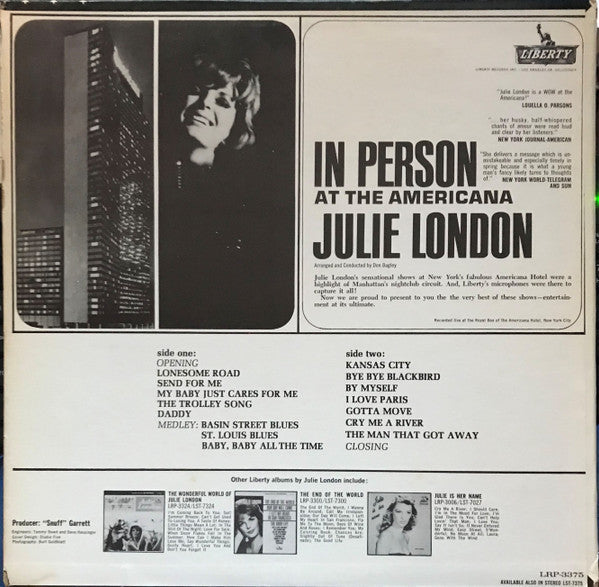 London, Julie - In Person At The Americana (VG+) (Vinyl LP)
