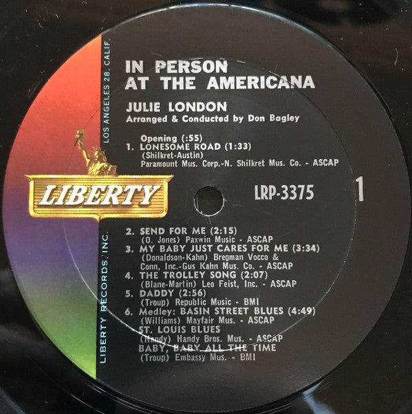 London, Julie - In Person At The Americana (VG+) (Vinyl LP)