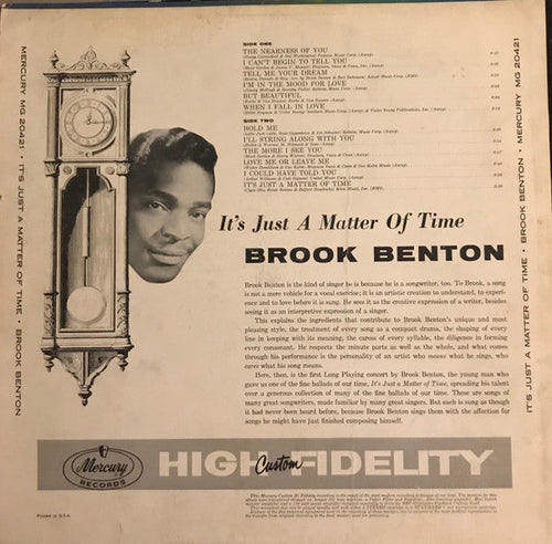 Benton, Brook - It's Just A Matter Of Time (VG) (Vinyl LP)