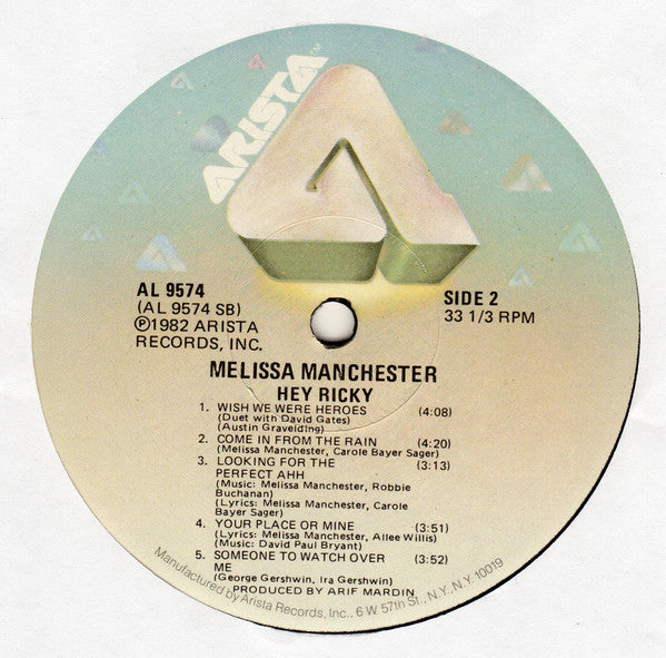 Manchester, Melissa - Hey Ricky (VG+) (Vinyl LP)