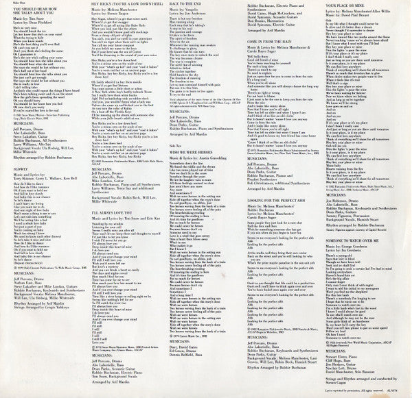 Manchester, Melissa - Hey Ricky (VG+) (Vinyl LP)