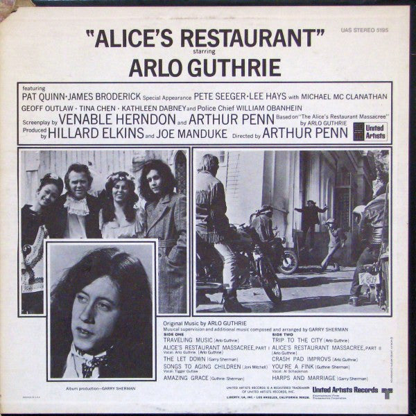 Guthrie, Arlo, Garry Sherman - Alice's Restaurant (Original Motion Picture Score) (VG) (Vinyl LP)