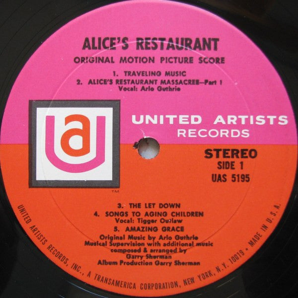 Guthrie, Arlo, Garry Sherman - Alice's Restaurant (Original Motion Picture Score) (VG) (Vinyl LP)