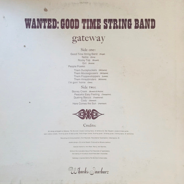 Gateway  - Wanted: Good Time String Band (Vinyl, VG) (Vinyl LP)