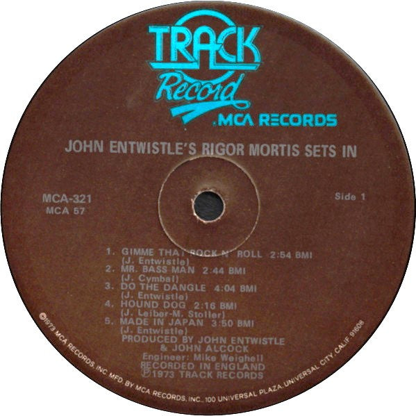Entwistle, John - Rigor Mortis Sets In (VG+) (Vinyl LP)