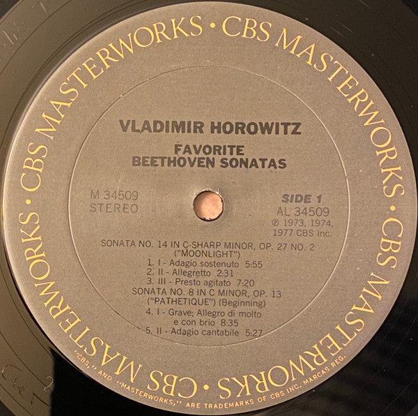 Horowitz, Beethoven - Favorite Beethoven Sonatas (Vinyl, VG+) (Vinyl LP)