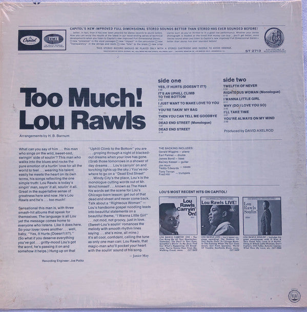Rawls, Lou - Too Much! (VG) (Vinyl LP)