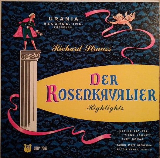 Strauss, Rudolf Kempe, Staatskapelle Dresden, Ursula Richter, Tiana Lemnitz, Kurt Bohme - Der Rosenkavalier (Highlights) (VG+) (Vinyl LP)