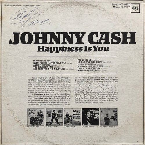 Cash, Johnny - Happiness Is You / That's What You Get For Lovin' Me (Vinyl, VG) (Vinyl LP)