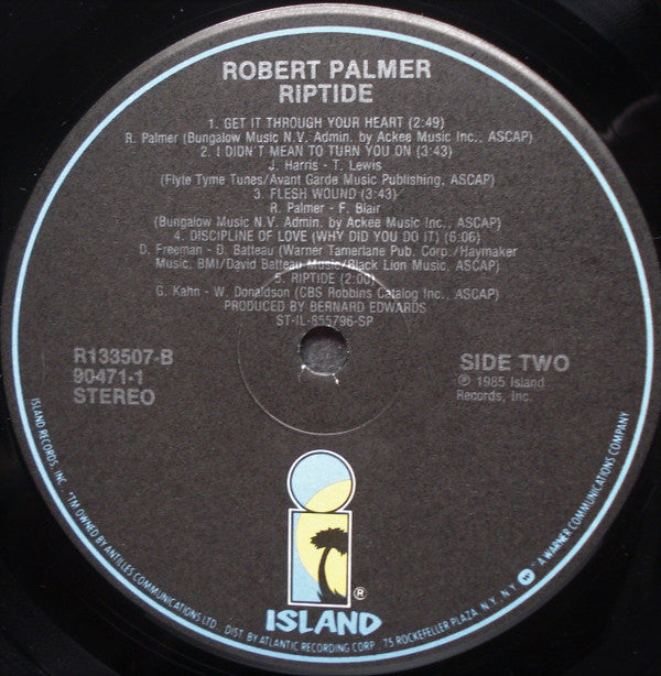 Palmer, Robert - Riptide (Vinyl, VG+) (Vinyl LP)