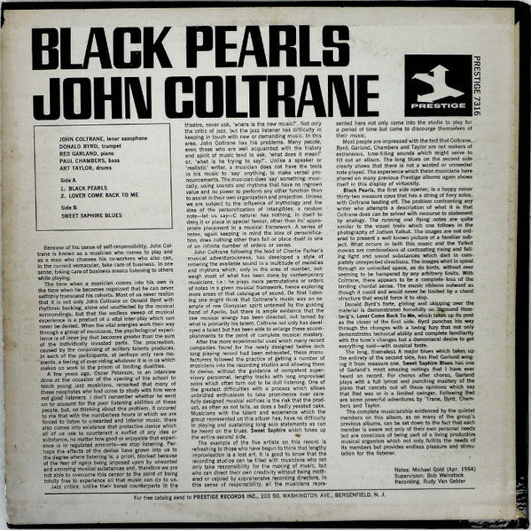 Coltrane, John - Black Pearls (Vinyl, VG+) (Vinyl LP)