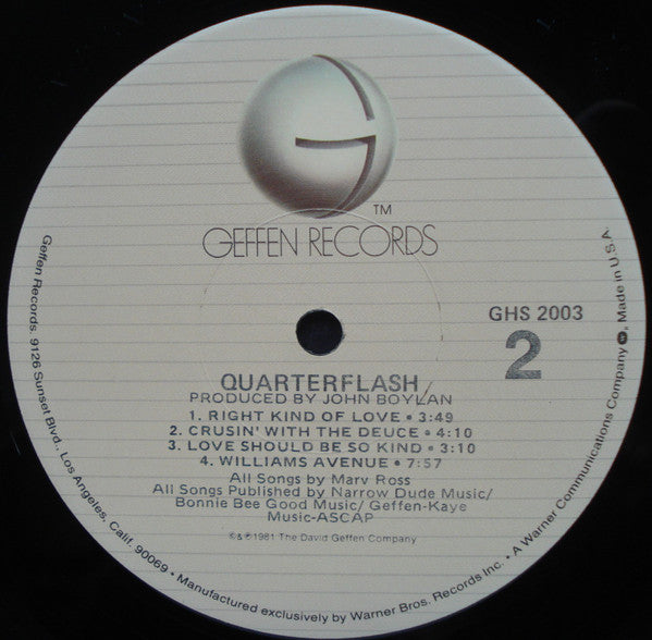 Quarterflash - Quarterflash (VG+) (Vinyl LP)