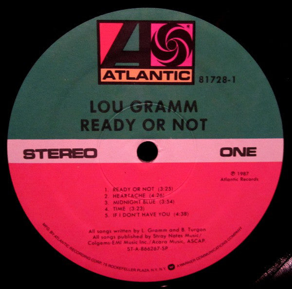 Gramm, Lou - Ready Or Not (VG+) (Vinyl LP)