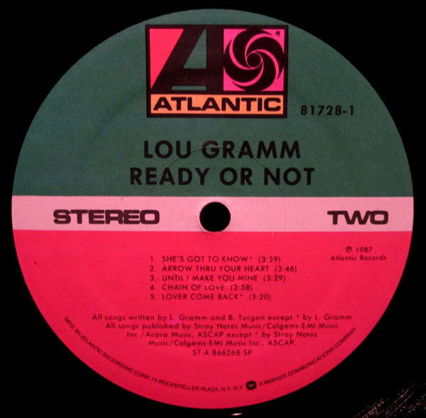 Gramm, Lou - Ready Or Not (VG+) (Vinyl LP)