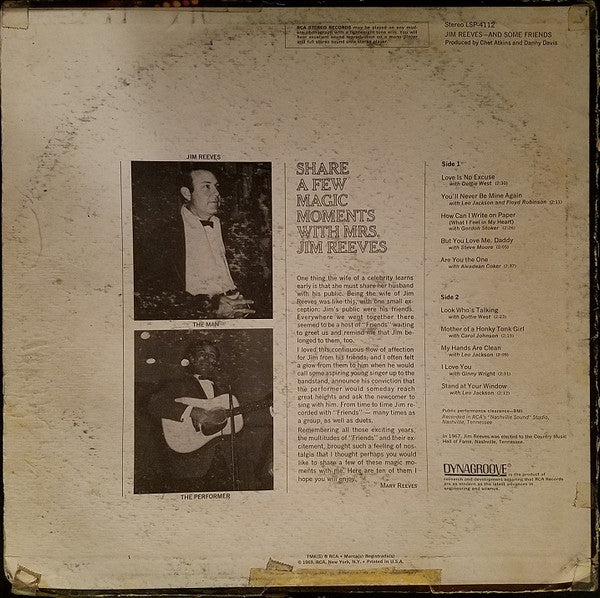 Reeves, Jim - And Some Friends (VG+) (Vinyl LP)