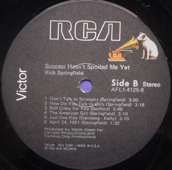 Springfield, Rick - Success Hasn't Spoiled Me Yet (VG+) (Vinyl LP)