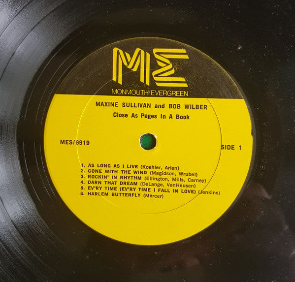 Sullivan, Maxine / Bob Wilber - Close As Pages In A Book (VG+) (Vinyl LP)