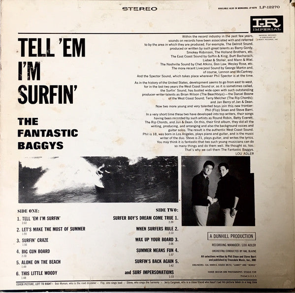 Fantastic Baggys - Tell 'Em I'm Surfin' (G) (Vinyl LP)