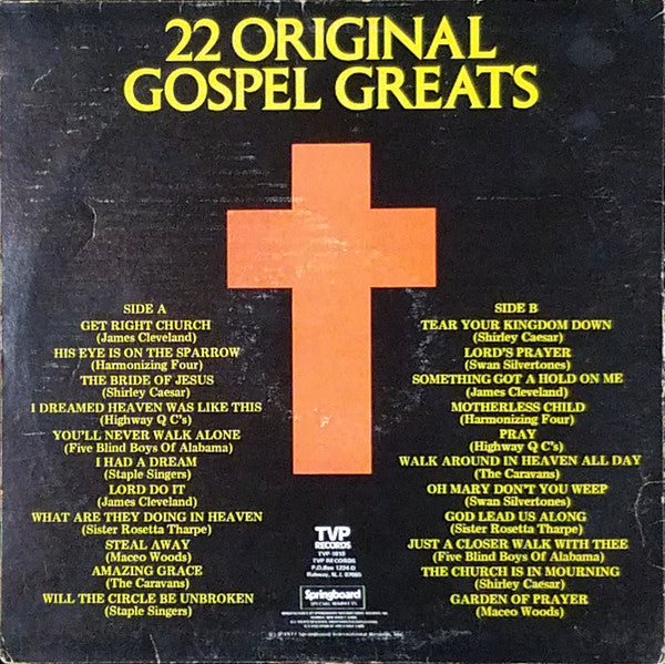 Various - 22 Original Gospel Greats (Vinyl, VG) (Vinyl LP)