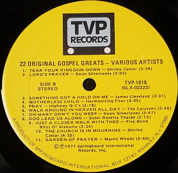 Various - 22 Original Gospel Greats (Vinyl, VG) (Vinyl LP)