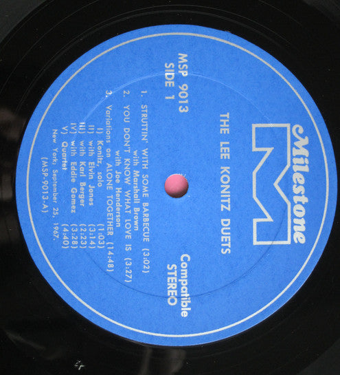 Konitz, Lee - The Lee Konitz Duets (VG+) (Vinyl LP)