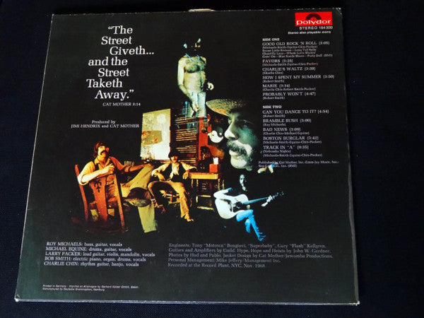 Cat Mother And The All-Night Newsboys - "The Street Giveth...And The Street Taketh Away." Cat Mother 3:14 (VG+) (Vinyl LP)