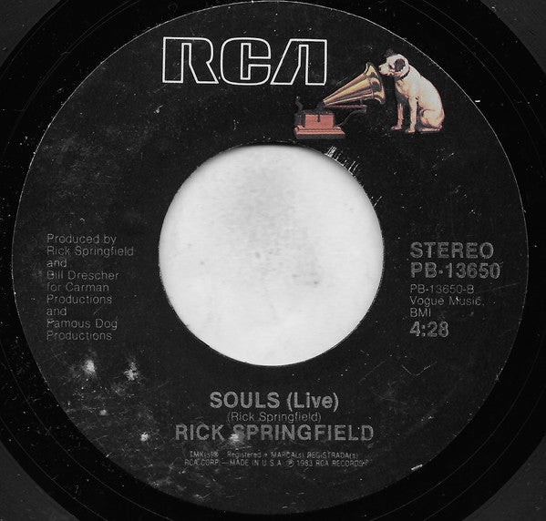 Springfield, Rick - Souls (Vinyl, VG) (Vinyl LP)