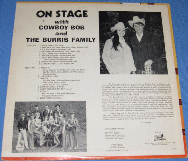 Glaze, Bob & Burris Family - On Stage With Cowboy Bob And The Burris Family (VG+) (Vinyl LP)
