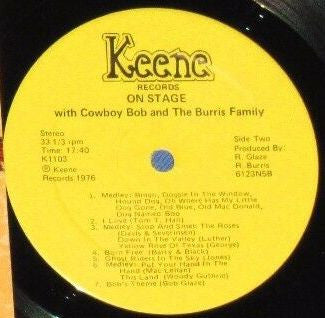 Glaze, Bob & Burris Family - On Stage With Cowboy Bob And The Burris Family (VG+) (Vinyl LP)