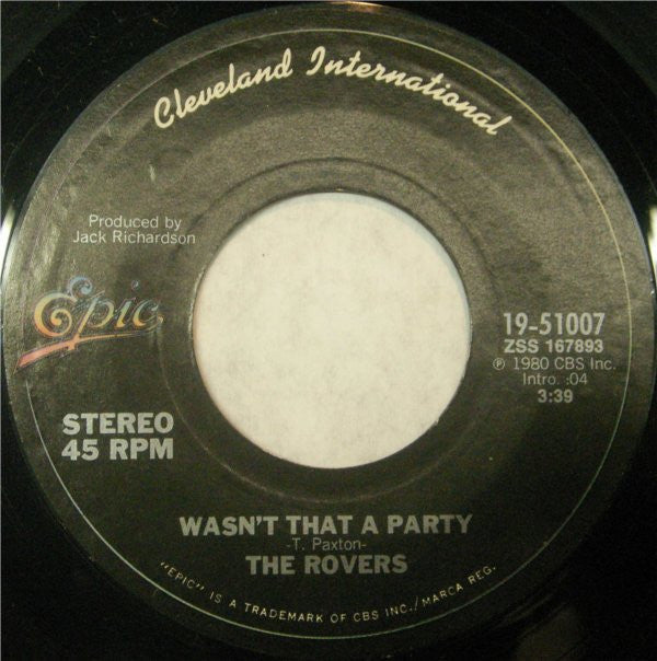 Rovers - Wasn't That A Party / Matchstalk Men And Matchstalk Cats And Dogs (VG) (Vinyl LP)
