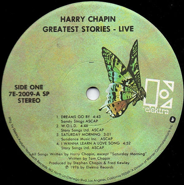 Chapin, Harry - Greatest Stories - Live (Vinyl, VG+) (Vinyl LP)