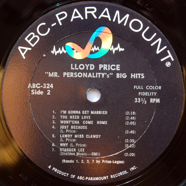 Price, Lloyd - "Mr Personality's" 15 Hits (VG) (Vinyl LP)