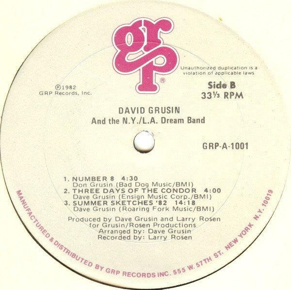 Grusin, Dave And The N.Y. / L.A. Dream Band - Dave Grusin And The N.Y. / L.A. Dream Band (VG+) (Vinyl LP)