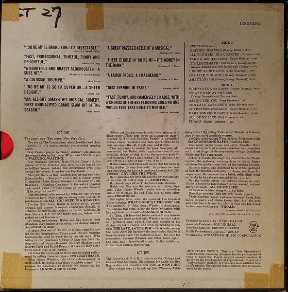 Do Re Mi (Original Broadway Cast)- Silvers, Phil with Nancy Walker, John Reardon , Nancy Dussault, Do Re Mi Chorus (Vinyl, VG) (Vinyl LP)