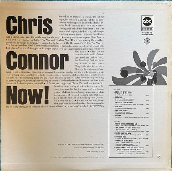 Connor, Chris - Now!  (Vinyl, VG+) (Vinyl LP)